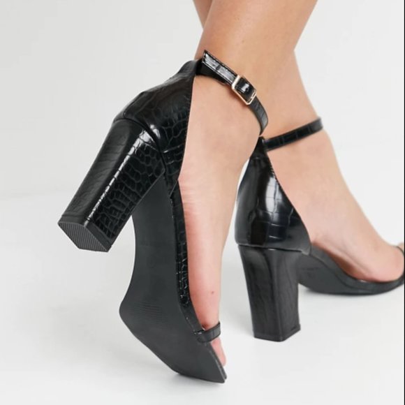 RAID Dania square toe heeled sandals SIZE 6 black - Picture 6 of 6